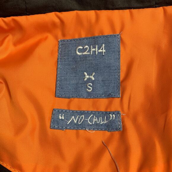C2H4 Size S No Chill Orange Black Mixed Fabrics Polyester Windbreaker Jacket - Picture 6 of 9